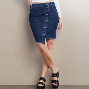 Wash Lab Billy T Asymmetric Denim Mini Skirt 29